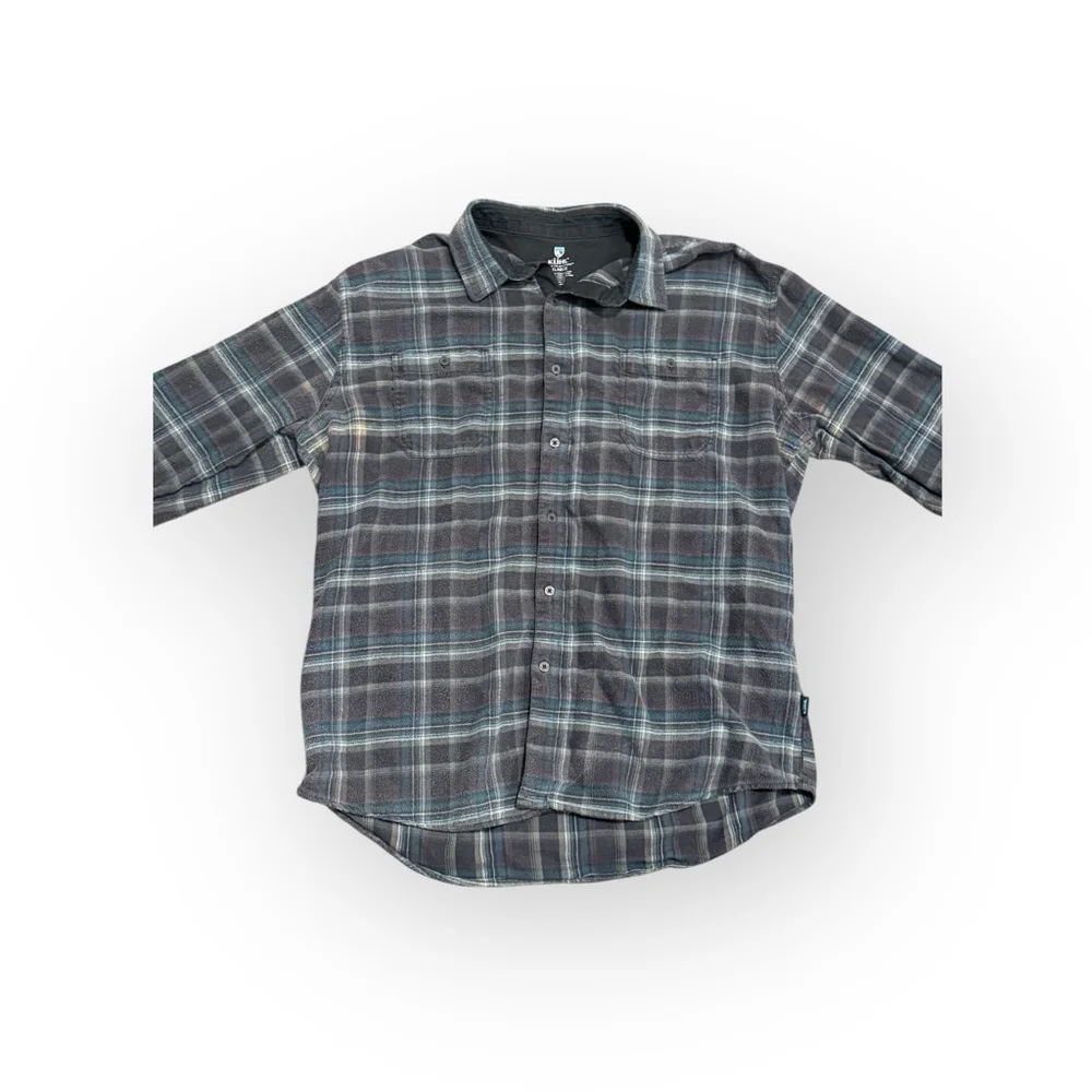 KÜHL Mens Grey/Blue Plaid Casual Button Down Pocket Shirt Sz XXLarge​ - Picture 3 of 8